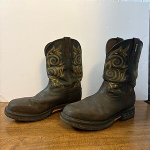 Georgia Boots Mens 10 W Carbo-Tec LT Steel Toe Waterproof Brown Boots cl